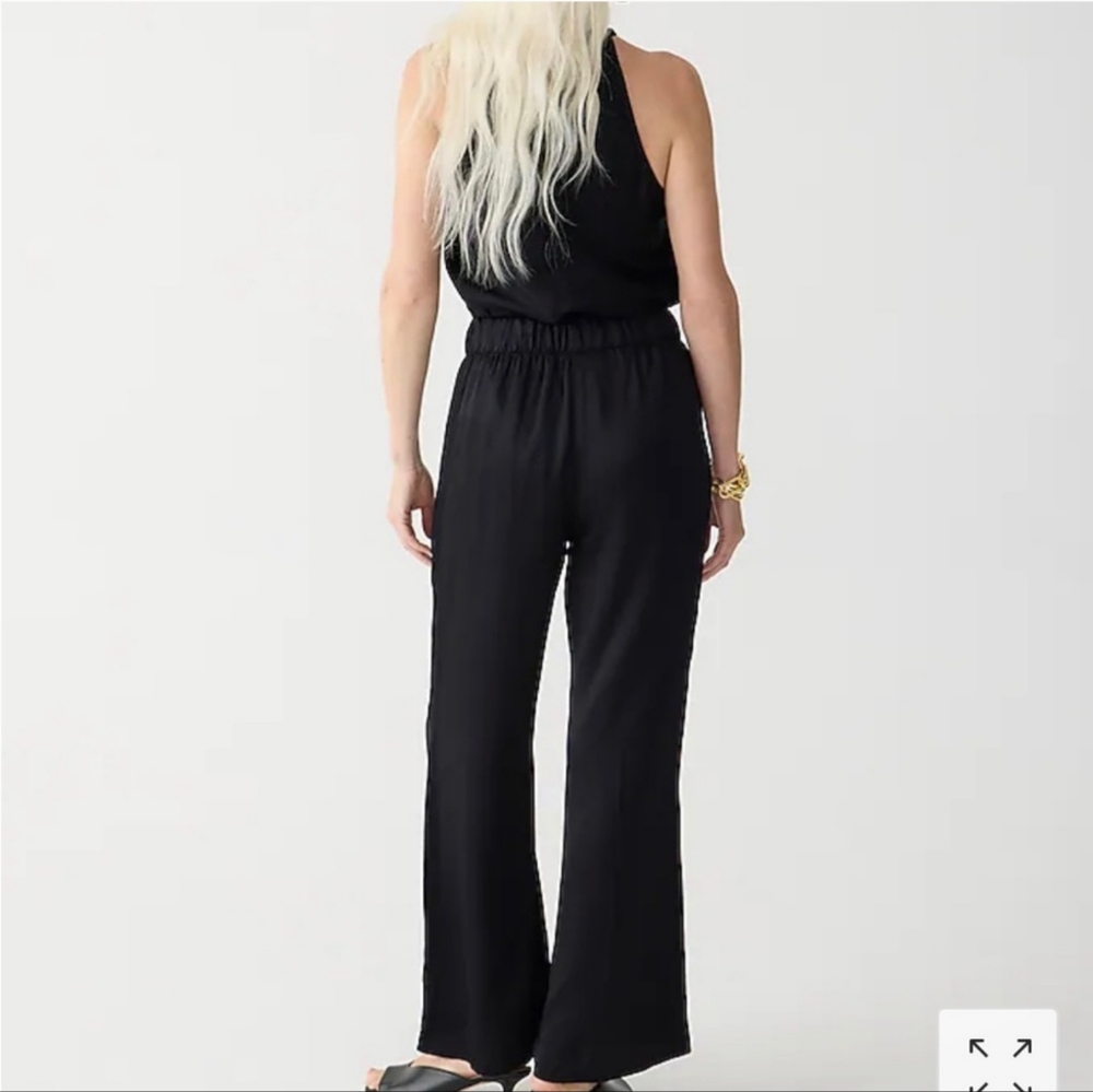 NEW J. Crew Astrid Wide-Leg Pant in Luster Crepe Black size 6 - Picture 2 of 12